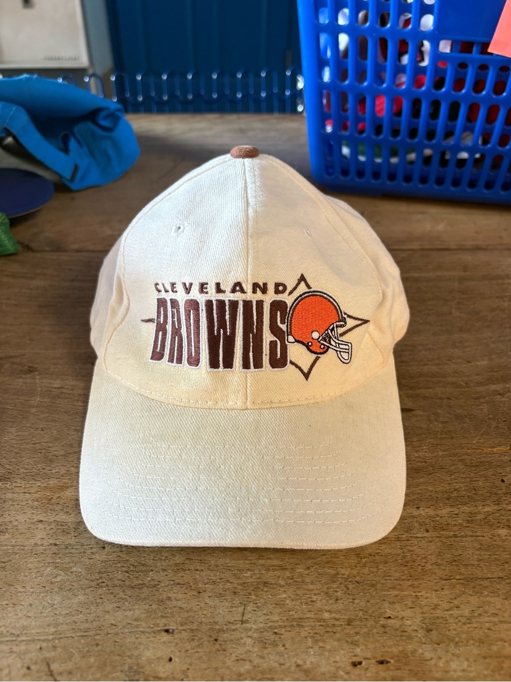 NFL Cleveland Browns Cream Hat with Orange Logo